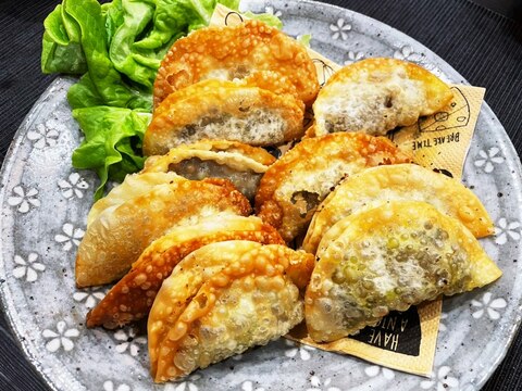 残ったカレー&餃子の皮